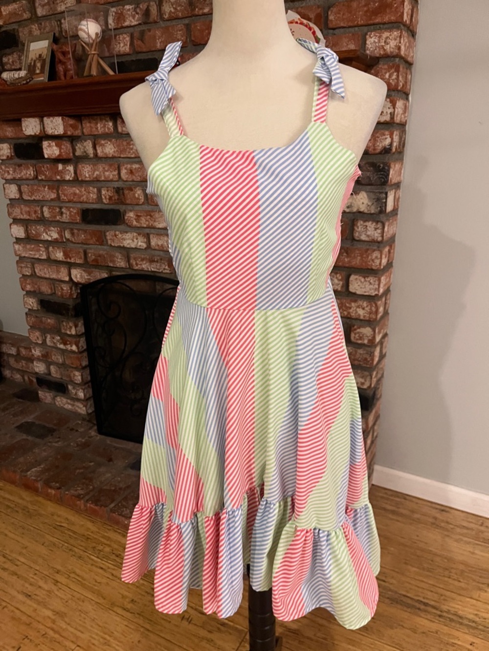 Habitual Girl Striped Sundress in Pink, Blue, and Lime